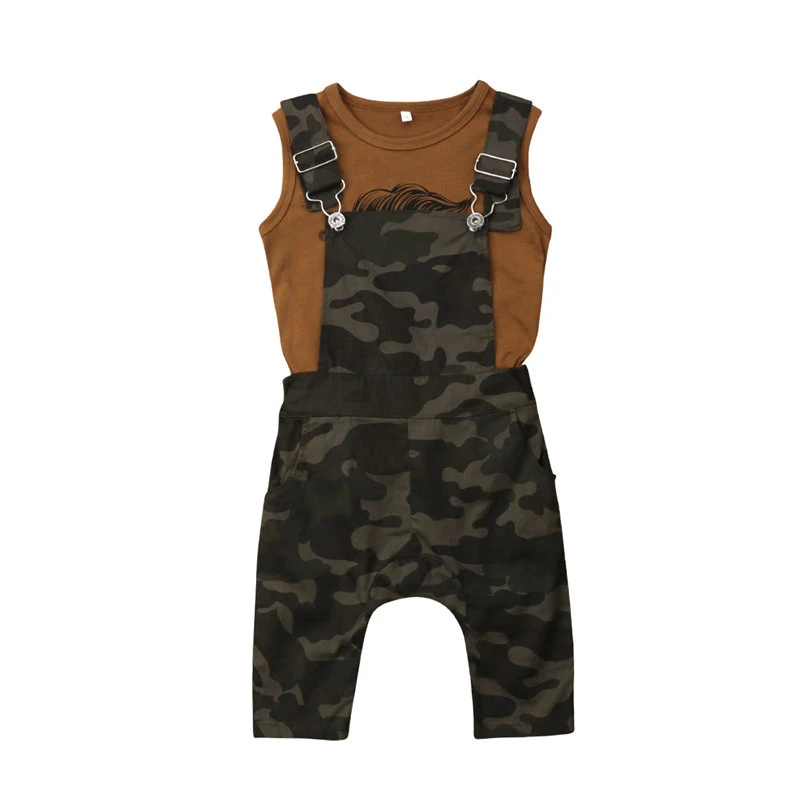 baby camo overalls