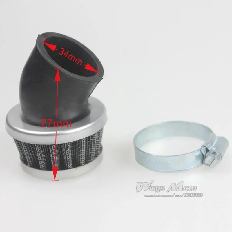 35MM BENT AIR FILTER FOR 50 70 90 110CC DIRT PIT BIKE ATVin Air