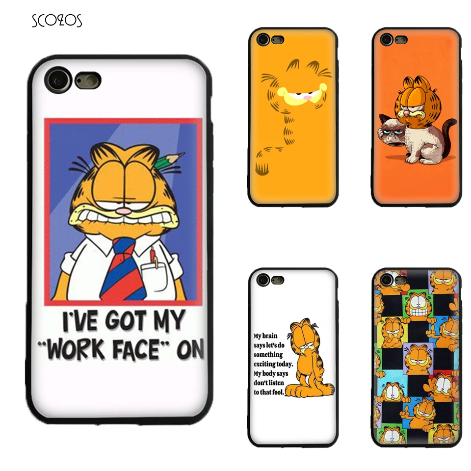 SCOZOS Garfield Face Силиконовый ТПУ мягкий чехол для телефона iPhone 5 5S SE 6 7 8 S Plus X Xr Xs Max |