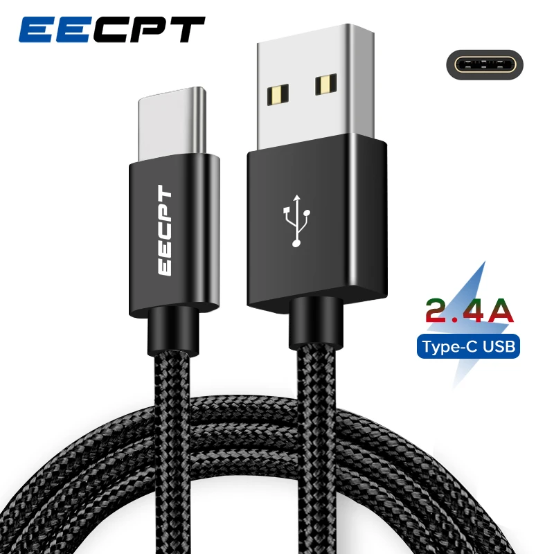

EECPT USB Type C Cable for Xiaomi Redmi Note 7 Fast Charging Wire Type-C Mobile Phone Cable for Samsung S9 Huawei USB C Devices