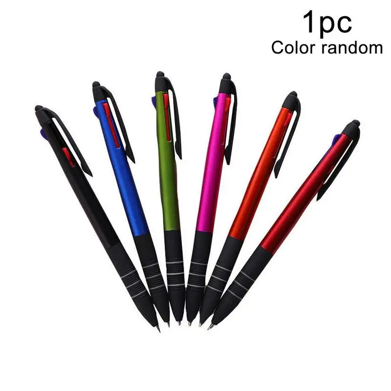 

1pcs Creative Three-color Screen Ballpoint Pen Paint Process Rubber Jacket Writing Smooth Press Pen Canetas Criativa Gift Gift
