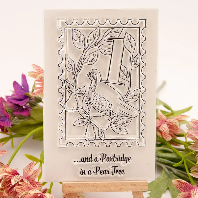 

Partridge Pear Tree Clear Stamps for Scrapbooking DIY Silicone Seals Photo Album Embossing Folder Paper Maker Template Crafts
