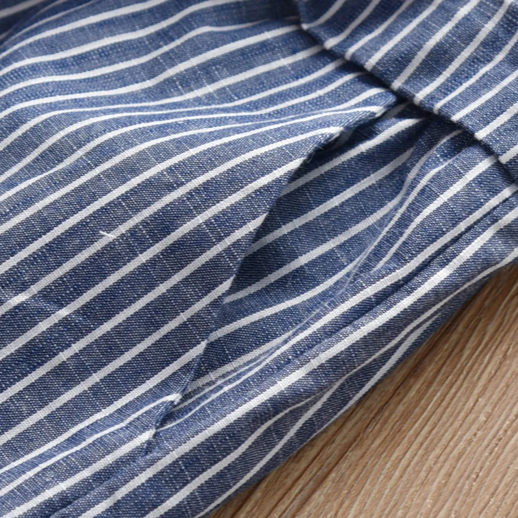 Детская одежда, комплект из 2 предметов, одежда для малышей для девочек, оборки, открытые плечи Топы штаны в полоску наряды, комплекты на лето Одежда Новая мода