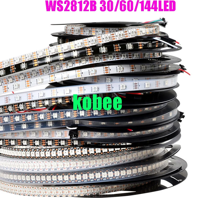 WS2812B ws2812 30/60/144 пикселей 5050 rgb индивидуально адресуемые светодиодные полосы света