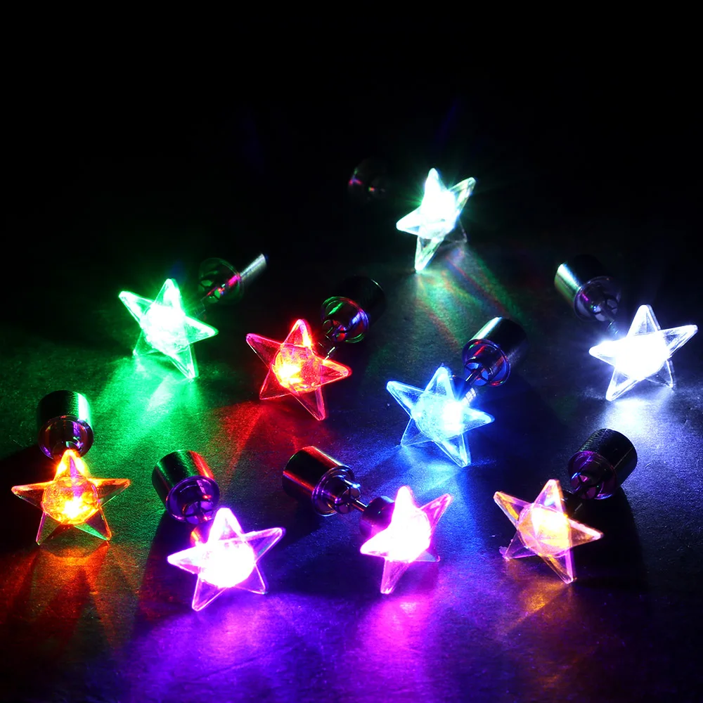 Buy 1 Pair 6 Colors Fashion Unisex LED Glowing Star