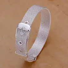 925 jewelry silver plated jewelry 10mm Mesh men bracelet fine fashion bracelet top quality wholesale retail