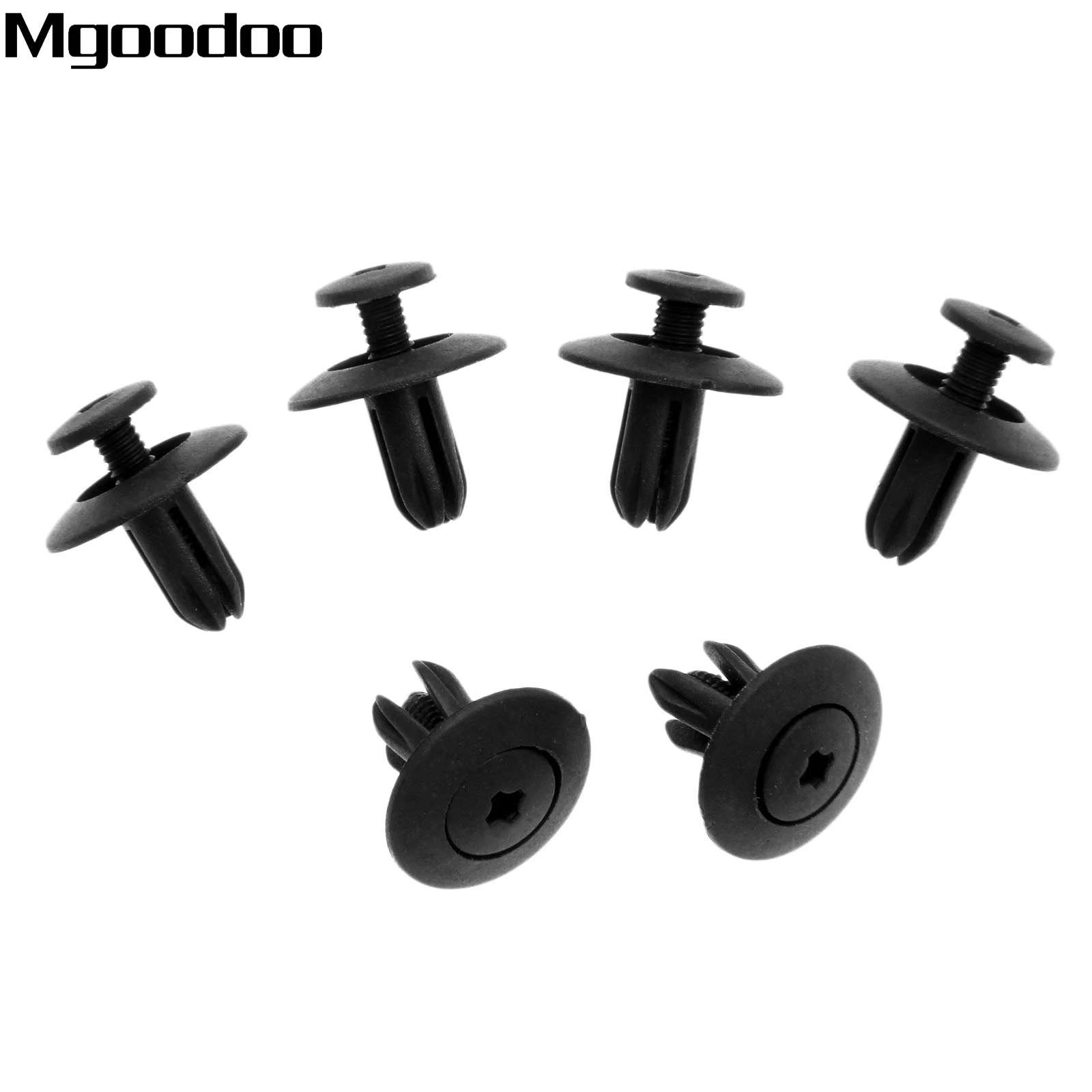 100Pcs Plastic Auto Rivets 10mm Hole Dia Fastener Fender Bumper Push Pin Clip