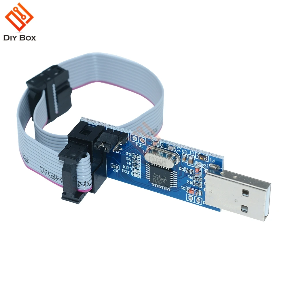 

1LOT 3.3V/5V USBASP USBISP AVR Programmer USB ISP USB ASP ATMEGA8 ATMEGA128 ATtiny/CAN/PWM +10Pin Wire