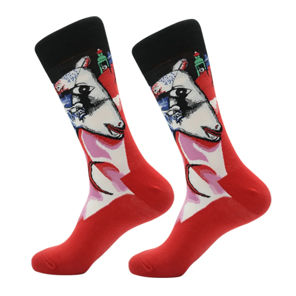 Jhouson/1 пара новых цветных мужских трендовых свадебных носков из чесаного хлопка, забавные Повседневные носки для скейтборда, новые подарки - Цвет: 02001