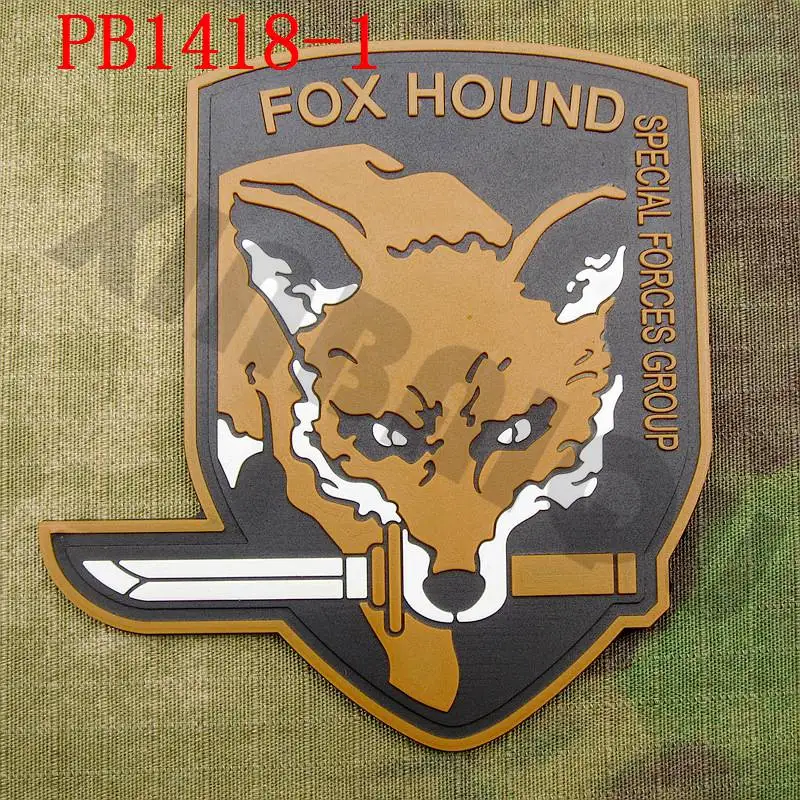 ПВХ патч металлическая Шестерня твердый MGS FOX HOUND спецназ Группа крюк на