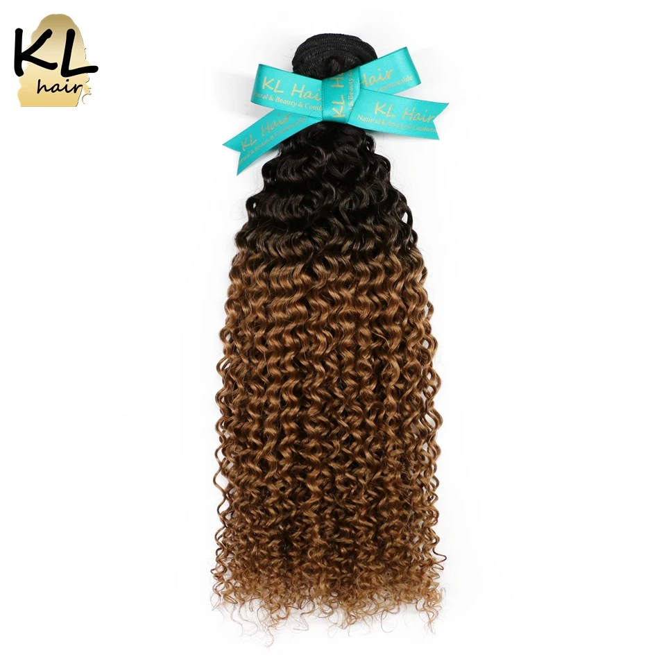 KL Hair Brazilian Kinky Curly Ombre Hair Bundles T1B/30 Color Hair 100