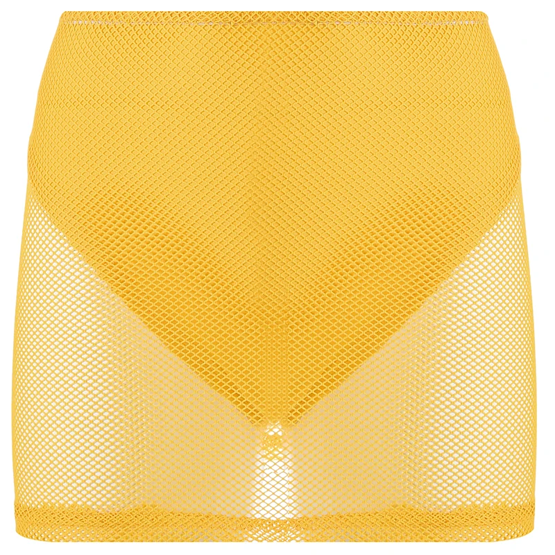 Rapcopter Femme, сетчатая мини-юбка, сексуальная женская летняя юбка с высокой талией, Пляжная Женская юбка Harajuku, s, прозрачная поп-юбка