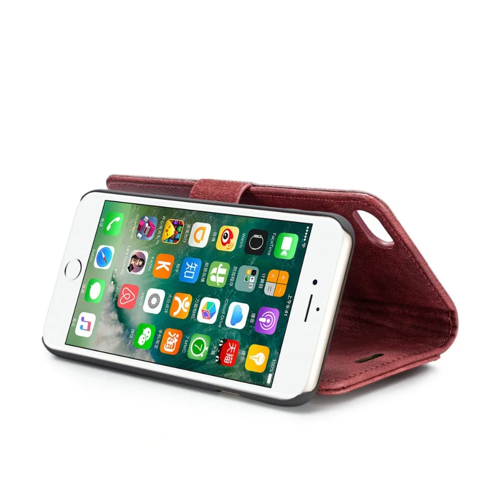 DG Ming Бизнес съемный винтажный кожаный флип-бумажник чехол для iPhone7 4," карты Solt чехол для iphone 8