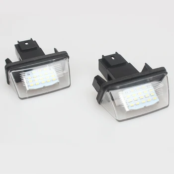 

MIZIAUTO 1 Pair 12V 18 LED License Number Plate Light For Peugeut 206 207 306 307 406 407 CITROEN C3 C4 5 XSARA with Bulbs Lamp