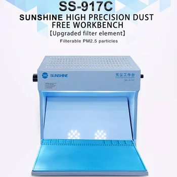 

SS-917C adjustable wind dust-free cleaning working table Dust-free work bench with led light for mobile phone