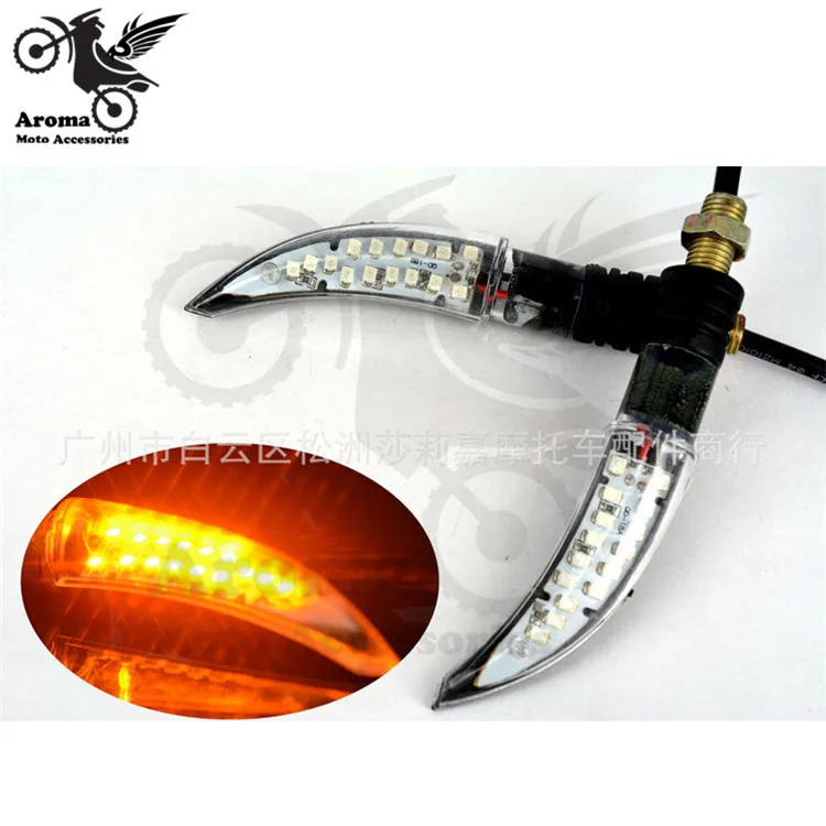 

knife decal model yellow moto indicator for kawasaki Harley Ducati KTM motocross dirt pit bike flashers motorcycle turn signal
