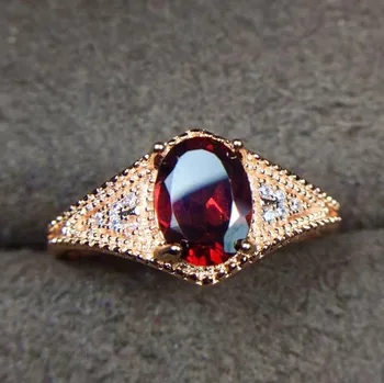 

Per jewelry Natural real garnet ring Free shipping 925 sterling silver 1.4CT gemstone Fine finger jewelry J8070909