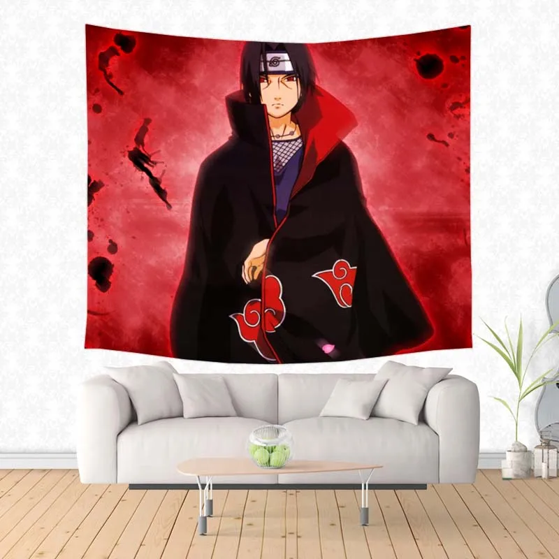 

Large Naruto_Sharinga Of Uchiha Itachi Wall Hanging Tapestry Custom Beach Yoga Mat Polyester Thin Shawl Blanket Picnic Throw Rug