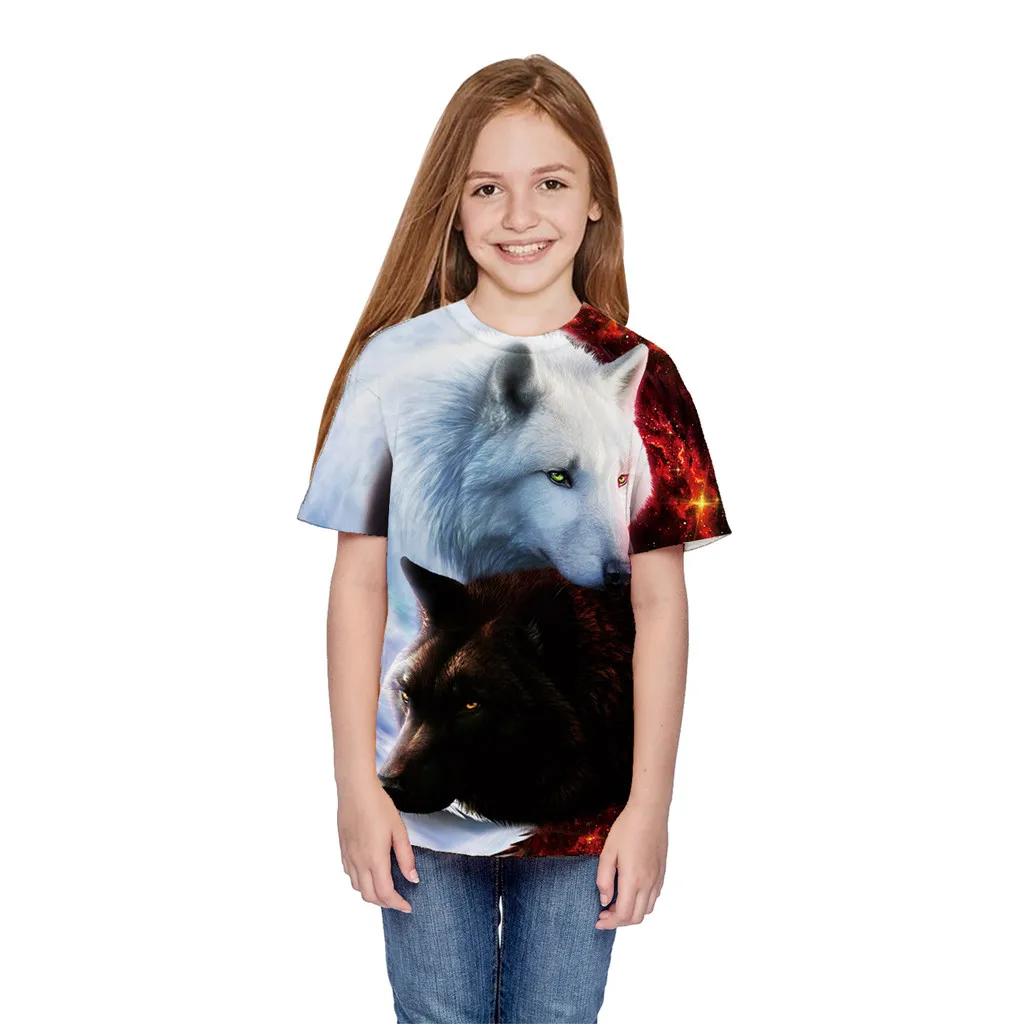 Модная летняя футболка с 3D принтом для девочек и мальчиков, для подростков повседневная одежда