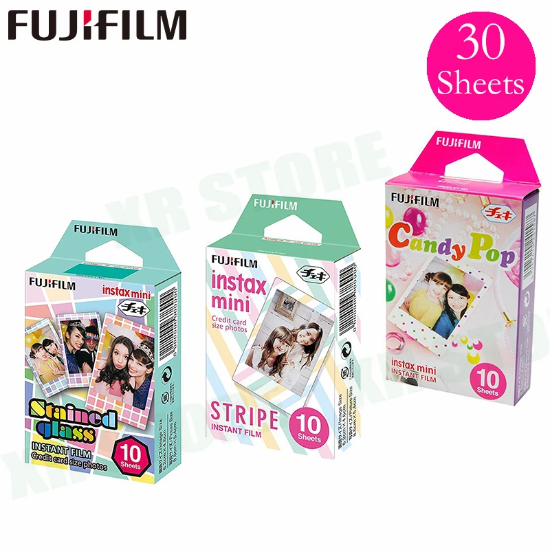 Fujifilm витражное стекло + Полосатые candy pop для мгновенной съемки Fuji Фотобумага