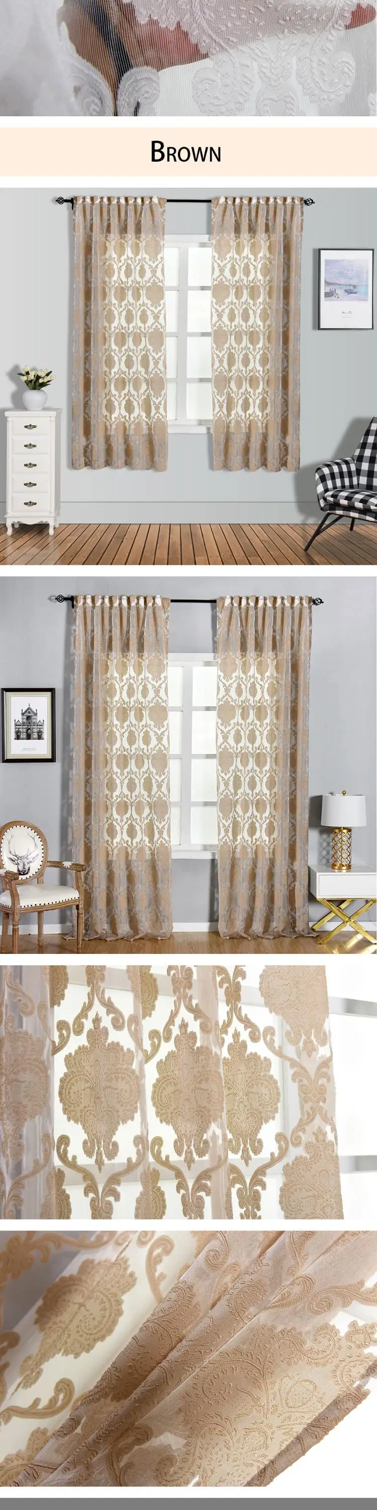 Smt586 NAPEARL European Luxury Floral Transparent Jacquard Drapes for Home Window Decoration Bedroom Curtains Tulle Textiles Fabrics (3)