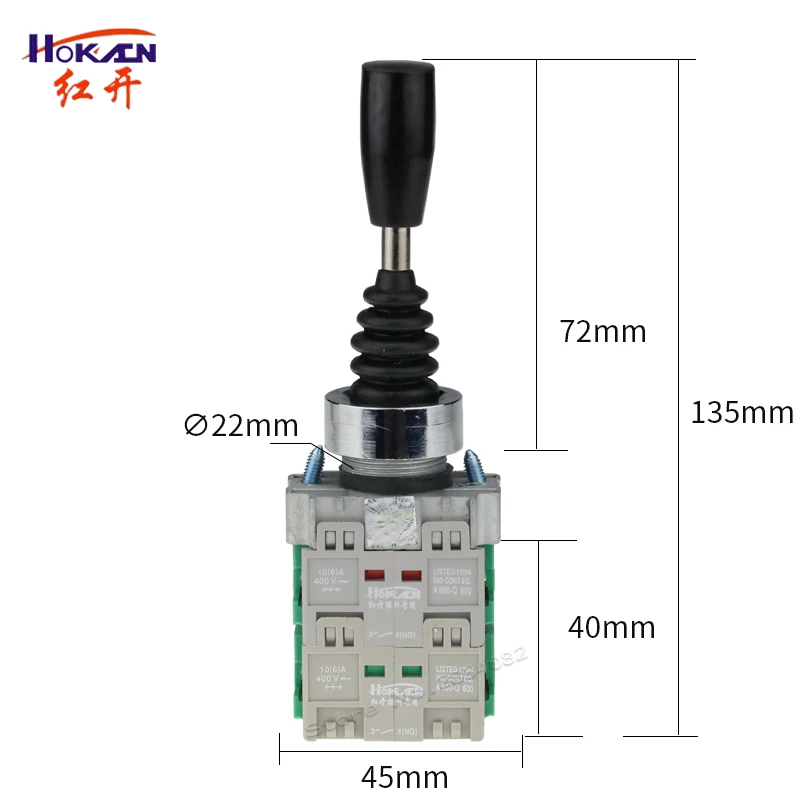 

22mm joystick switch maintained momentary 4 position 4NO self reset spring return locking latching wobble stick HKL-D24/HKL-D14