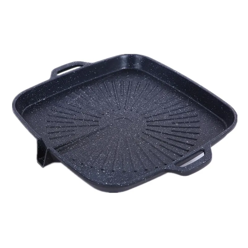 Square Barbecue Plate Korean Barbecue Dish Maifan Stone Coating