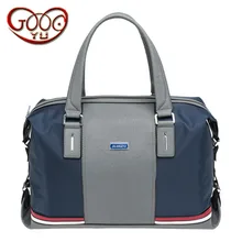 Новые мужские высококачественный нейлон ткань с кожаной сумки площадь поперечного сечения большой емкости Повседневная компьютера Messenger сумка