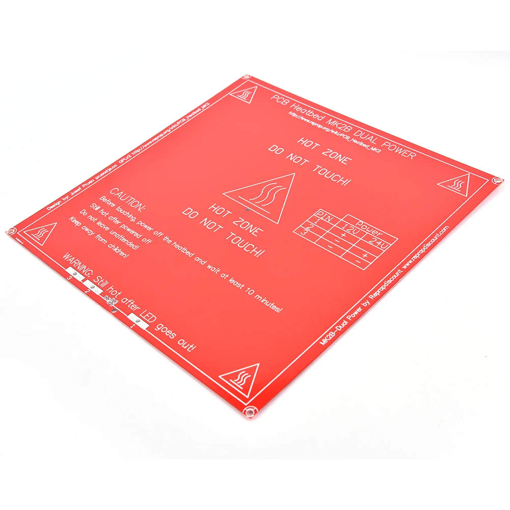 Горячее покрытие 12 В 24A 1x PCB Heatbed MK2B для RepRap 3d принтера двойной мощности PCB Тепловая кровать