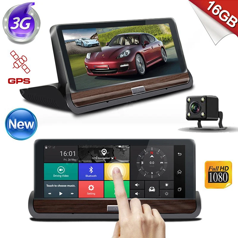 

Automobile with DVR FHD 1080 Vehicle GPS Sat Nav Free Maps 7 Inch Dash Camera Car DVR Car GPS Navigation Bluetooth Navigators