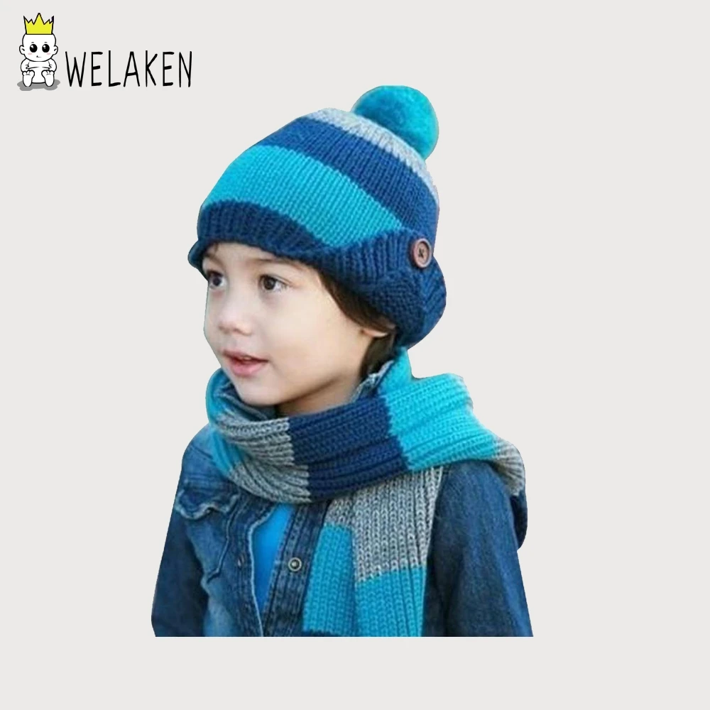 2pcs Hat + Scarf Children Accessories Outerwear Baby Costume Kid's Wear