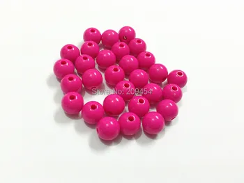 

(Choose Size First) 6mm/8mm/10mm/12mm/14mm/16mm/18mm/20mm Hotpink Acrylic Solid Beads