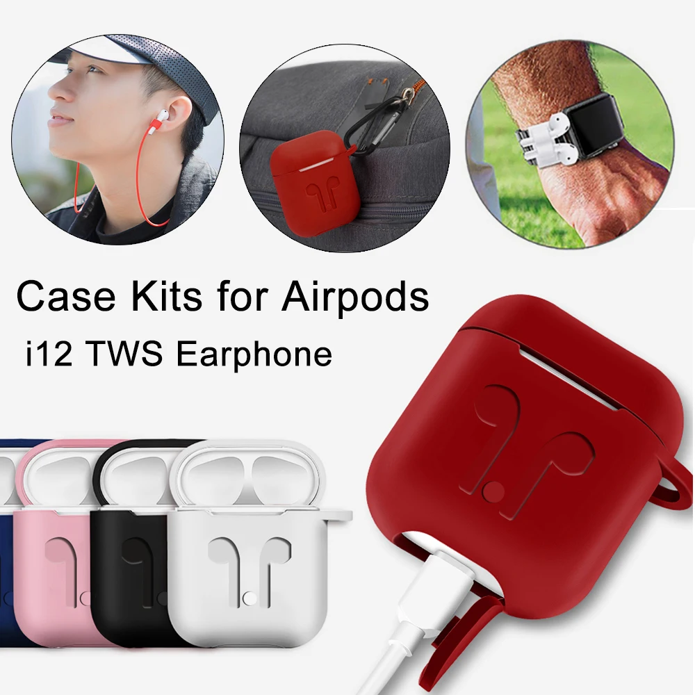 360 защитный комплект чехол для Apple Airpods TWS i9s i11s i10s i10 чехол s TWS Anti lost Air Pods наушники с подвесным кольцом