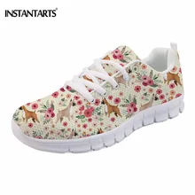 INSTANTARTS zapatos mujer Повседневная модная женская обувь с милой собачкой боксер цветок Дизайн женщины для отдыха кроссовки обувь студент Туфли без каблуков