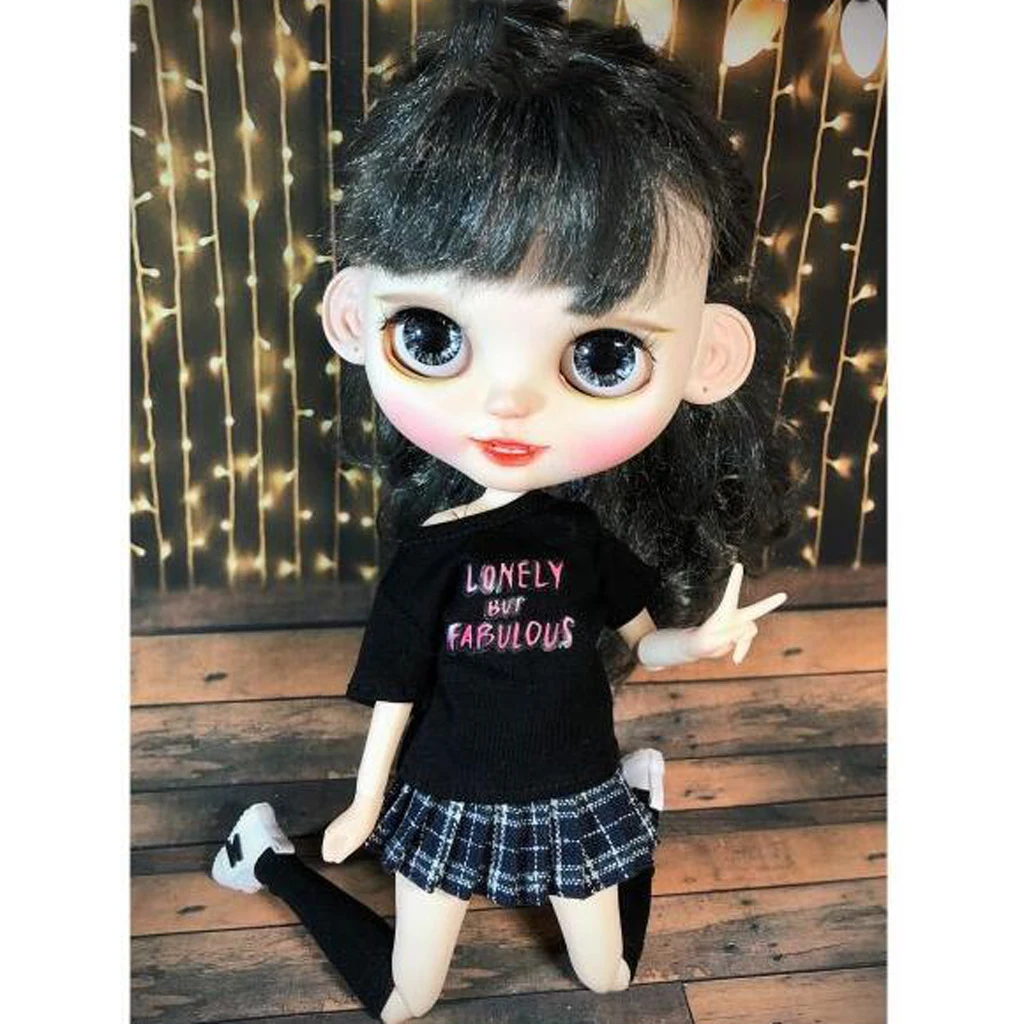 1/6 Multi Classic School Style Plaid Pleated Skirt Dress Outfit Casual/Party Clothes for 12' Blythe Licca Dolls Clothes