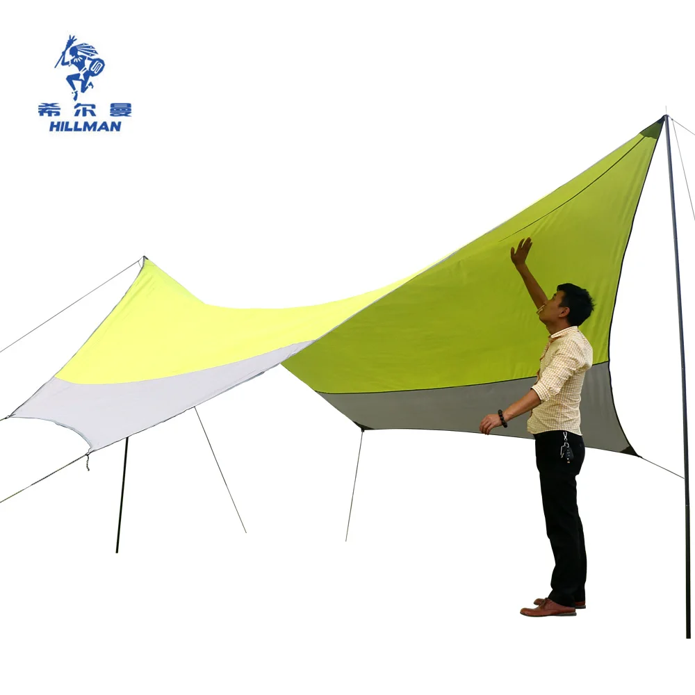 

Hillman Huge 5*5m Sun shelter Velarium silver coated tarp Outdoor camping Hiking Family Party Pergola Fishing beach gazebo tent