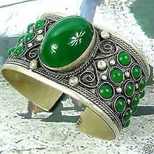 Изысканный Fine Jewellery Тибет манжеты камень браслет мужчины кварц камень браслет широкий часы крылья