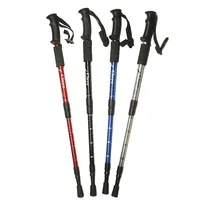 2Pcs/pair Outdoor Hiking Anti Shock Walking Sticks Telescopic Trekking Climbing Poles Ultralight Led Walking Canes Hiking Poles 1