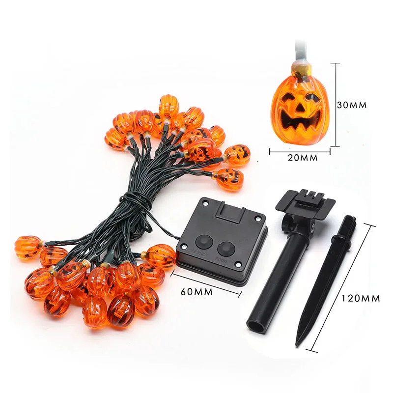 Solar String Lights, 30 LEDs Pumpkin Waterproof Outdoor Halloween String Lights  (2)