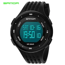 lover watch  men dress watch  sports watches women watches big numbers Digital Rubber Resin Buckle 3Bar Sport Auto Date