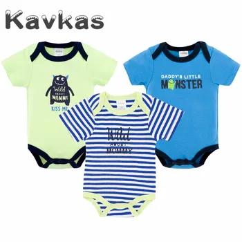 

Kavkas 2020 3 Pcs/lot Baby Boys Clothes Long Sleeve Summer Baby Rompers Newborn roupa de bebes 0-12 Months Baby Boys Clothing