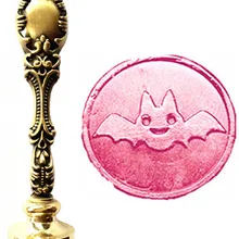 Mdlg винтажный милый летучая мышь изображение на заказ логотип роскошный воск уплотнение штамп латунный Павлин металлическая ручка подарочный набор