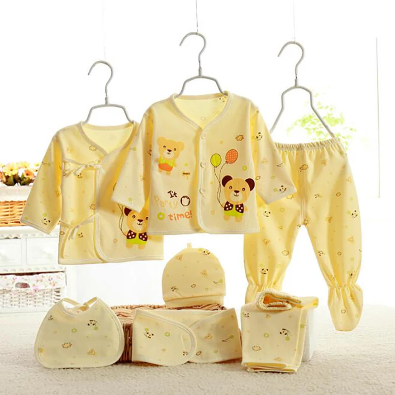 Newborn cotton suits 7pcs/set clothes newborn baby Printing cartoon toddler set suit 0-3 months underwear CJM007