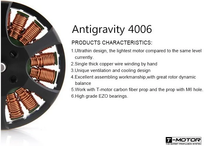 Тигровый двигатель(T-Motor) Ультра светильник антигравитационный 4006 380KV бесщеточный двигатель для мультиротора/мультикоптера