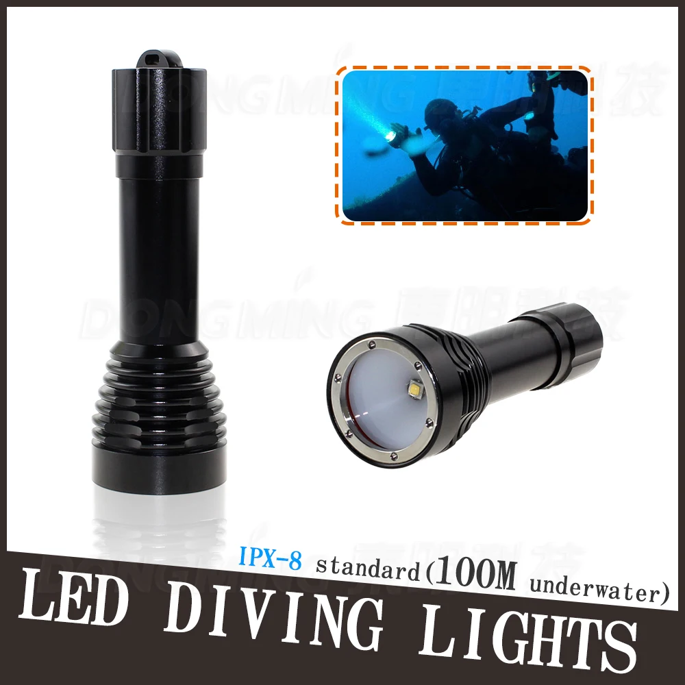 

100M Underwater flashlight 2000LM XML XM-L Cree T6 Led scuba Diving Torch light 18650 battery Waterproof Dive lamp Super Bright