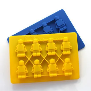 Wholesale 200pcs/lot Robot Minifigure Ice Mold Silicone Ice Cube Tray use for Kitchen Makes Home Free Shipping A120