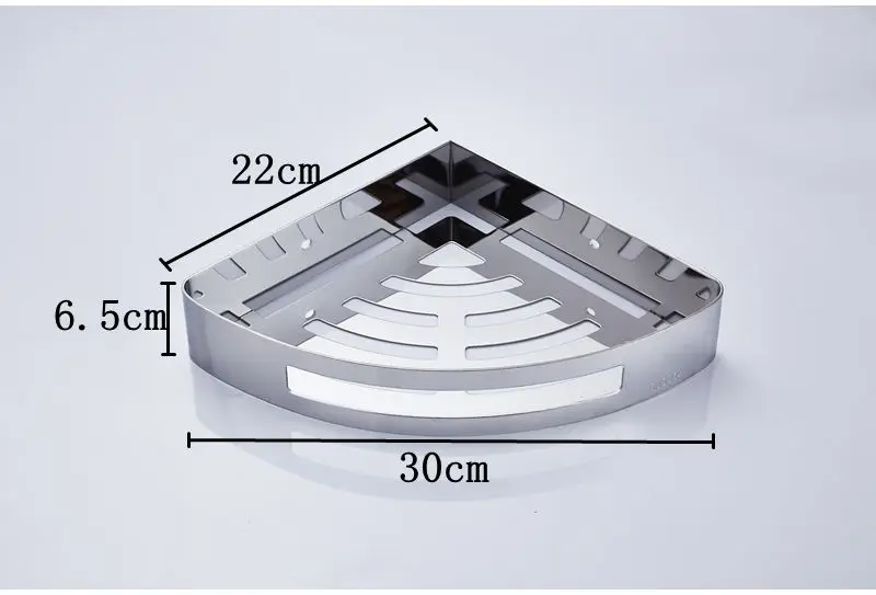 Многофункциональная угловая полка для ванной из нержавеющей стали с 304 полировкой, одноярусная настенная полка с шариковыми крючками для ванной