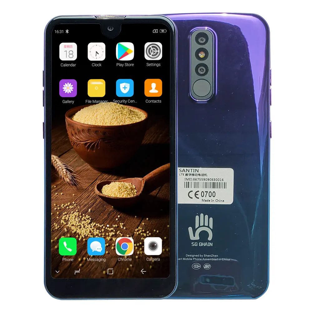 

SANTIN V15(V18)-X 19:9 6.1" Face ID Touch ID Super Big Screen Smartphone 4GB RAM 32GB ROM Dual Sim FDD LTE 4G Smart Mobile Phone
