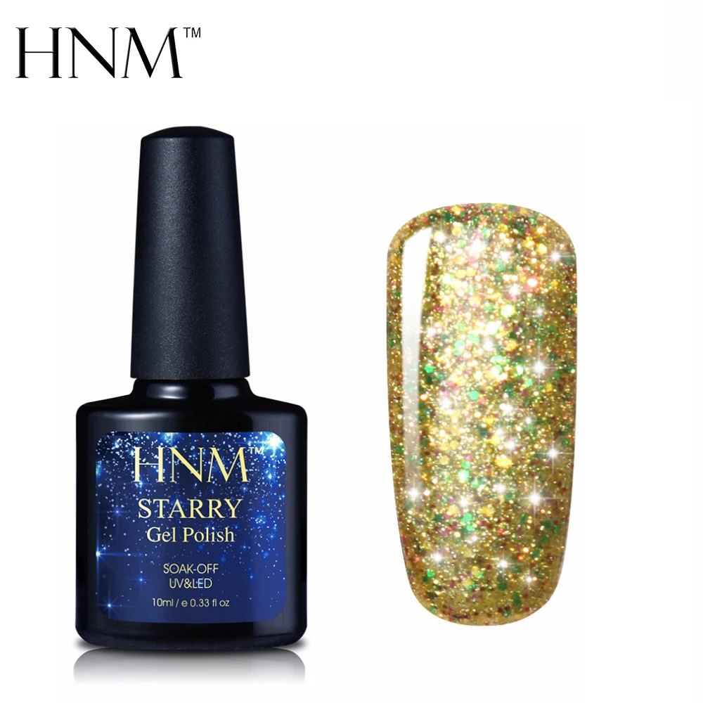 

HNM 10ML Bling Glitter UV Gel Nail Polish Paint Gellak Hybrid Varnish Semi Permanent Lucky Lacquer Stamping LED Lamp Gel Polish