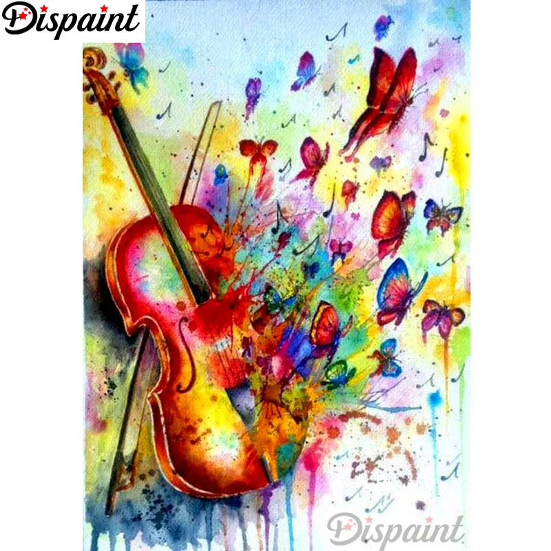 

Dispaint Full Square/Round Drill 5D DIY Diamond Painting "Violin butterfly" 3D Embroidery Cross Stitch Home Decor Gift A12488